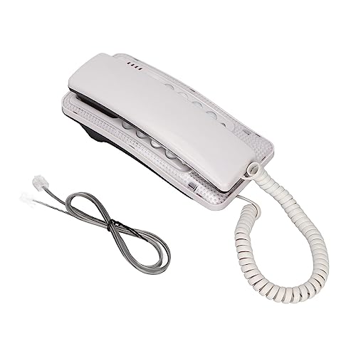 Schnurgebundenes Telefon, KXT‑438 Quick Flash Last Number Dials Schnurgebundenes Telefon mit Pausenfunktion, Hängendes Telefon, Wandmontierter Schreibtisch, Festnetzanschluss für das Home(Weiß) von Vikye