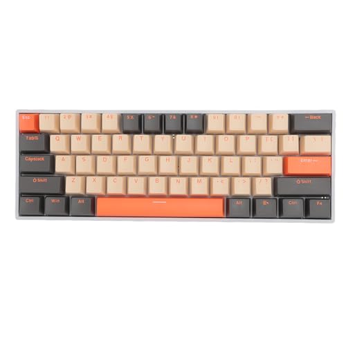 Vikye Schreibmaschinentastatur, 61 Tasten, 3 Modi, Wiederaufladbare Mechanische Gaming-Tastatur mit RGB-Hintergrundbeleuchtung, Hot-Swap-fähige Grüne Achse für Windows-PC-Laptop von Vikye