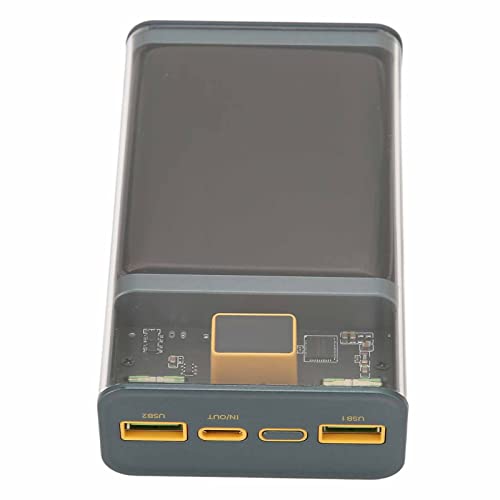 Vikye Tragbare Powerbank, Externes Transparentes 20000-mAh-Ladegerät, PD20W Dual USB 22,5 W Plug-in-Schnellladung für Smartphones, LED-Display Dual Output(E39B 20000 mAh) von Vikye