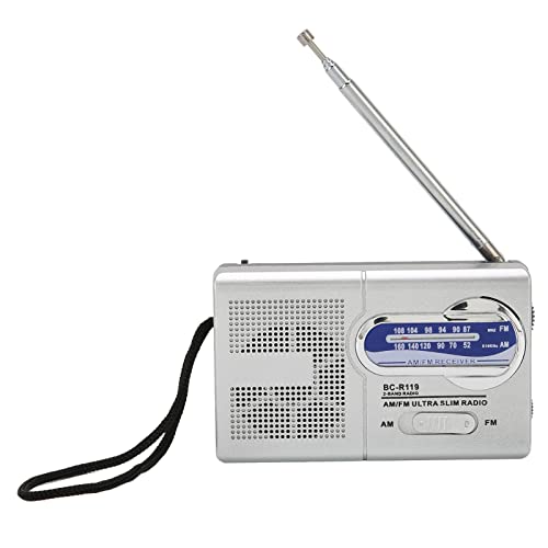Vikye Tragbares Radio, AM FM-Transistorradio, Eingebauter Lautsprecher, Batteriebetriebenes Radio mit Kopfhörer für Reisen Im Freien von Vikye