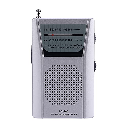 Vikye Tragbares Radio AM FM, Radio, Batteriebetrieben, Eingebauter Lautsprecher, Leichtes Radio mit Standard-Kopfhörerbuchse von Vikye