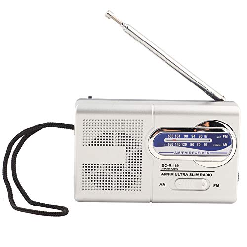 Vikye Tragbares Radio AM FM, Radio mit Lautsprecher, Teleskopantenne, Taschen-Lautsprecher mit 2 AA-Batterien von Vikye