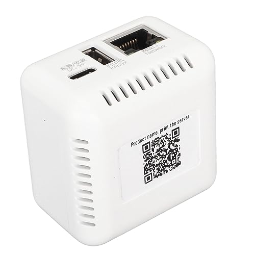 Vikye USB 2.0-Netzwerkdruckserver, 5-V-USB-LAN-Druckfreigabeserver Computer-Druckserveradapter für Windows XP für Android für Linux (EU-Stecker) von Vikye