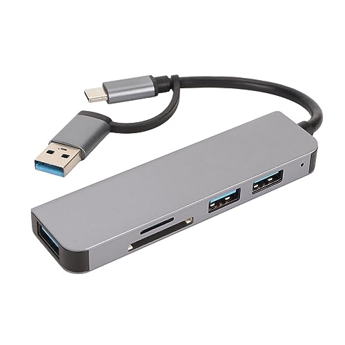 Vikye USB 3.0-Hub, 5-in-1 5-Gbit/s-USB-/USB-C-Dockingstation, USB 3.0 X 3/Speicherkarten-/Speicherkartenanschlüsse, USB-Splitter, Kompatibel mit Betriebssystem, Windows von Vikye