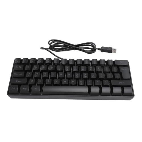 Vikye USB-Gaming-Tastatur, Kabelgebunden, 61 Tasten, Gaming-Tastatur, 60% RGB-Hintergrundbeleuchtung, Kompakte Tastatur für PC-Gamer von Vikye