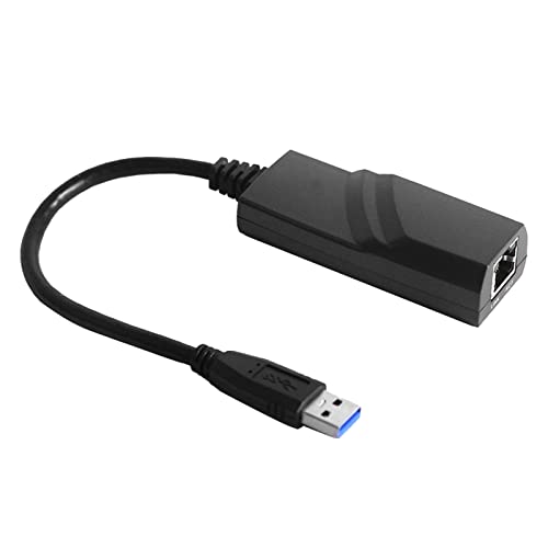 Vikye USB3.0-auf-Gigabit-Ethernet-Adapter, Plug-and-Play-USB auf RJ45, 10 100 1000 Mbit/s, für, Schwarz von Vikye