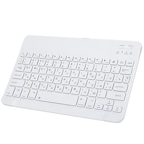 Vikye Ultradünne Kabellose 10-Zoll-Tastatur für Intelligente Computer mit Fernübertragung, Tragbar, Langlebig und Wiederaufladbarem Akku (10 Zoll Russisch) von Vikye