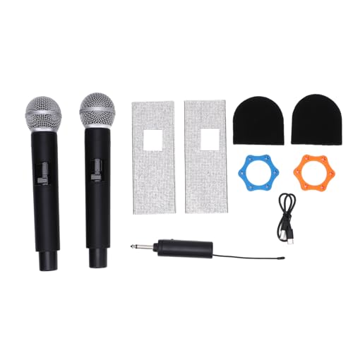 Vikye Wireless Mikrofon, Metall Wiederaufladbares Kabelloses Dynamisches Mikrofon mit Kristallabdeckungen, Klare Stimme, Zwei Handheld mit Empfänger für Karaoke -Gesangsprachkirche Vikye Wireless Mikrofon, Metall Wiederaufladbares Kabelloses Dynamisches Mikrofon mit Kristallabdeckungen, Klare Stimme, Zwei Handheld mit Empfänger für Karaoke -Gesangsprachkirche von Vikye