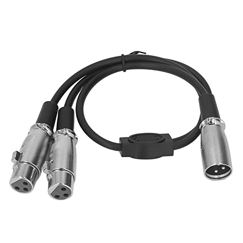 XLR-Y-Splitterkabel, XLR-Stecker auf Dual-XLR-Buchse, Verlustarmes, Sicheres und Langlebiges XLR-Y-Splitterkabel, für Lautsprecher, Mikrofone, DVD-Player, 1,6 Fuß von Vikye