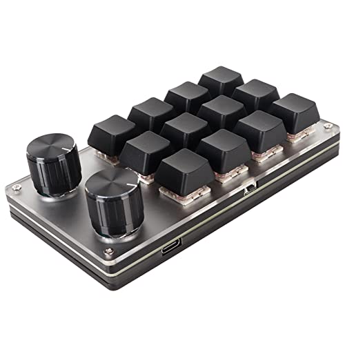 mechanische Tastatur, Gaming-Tastatur mit Knopf, Ergonomische Plug-and-Play-DIY-programmierbare Gaming-Tastatur, Unterstützt, Vista, OS X-System für Desktop-PC (12 Tasten mit 2 von Vikye