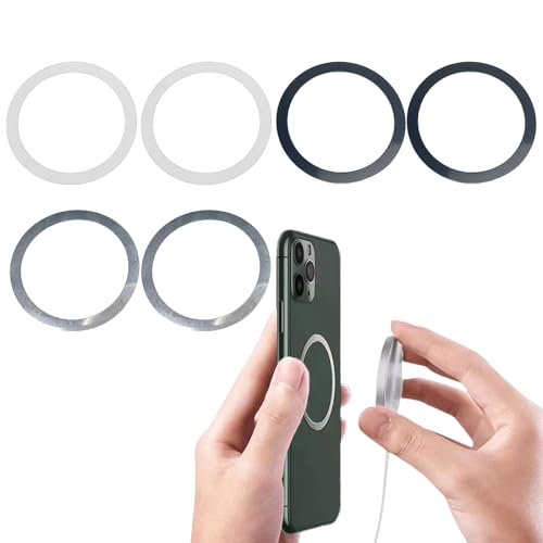 Vilbocr Universal Metall Ringe Aufkleber für magnetisches Ladegerät, Kompatibel mit Magsafe, iPhone 13/12, Samsung Galaxy S22 Ultra, S8/S9/S10/S20/S21, Note8/9/10/20 uvm., Silber, Schwarz, Weiß Vilbocr Universal Metall Ringe Aufkleber für magnetisches Ladegerät, Kompatibel mit Magsafe, iPhone 13/12, Samsung Galaxy S22 Ultra, S8/S9/S10/S20/S21, Note8/9/10/20 uvm., Silber, Schwarz, Weiß von Vilbocr