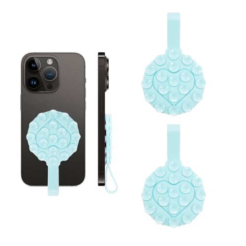 Handyhülle, Saugnapf, doppelseitig, rutschfest, Silikon, Saugnapf-Griff, kompatibel, Silikon-Handy-Ständer, Handy-Ständer für Selfies und Videos, Blau, 2 Stück Handyhülle, Saugnapf, doppelseitig, rutschfest, Silikon, Saugnapf-Griff, kompatibel, Silikon-Handy-Ständer, Handy-Ständer für Selfies und Videos, Blau, 2 Stück von Vilbocr