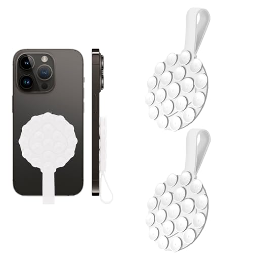 Handyschutzhülle mit Saugnapf, doppelseitig, rutschfest, Silikon, Saugnapf-Griff, kompatibel, Silikon-Handy-Ständer, Handyspiegel-Halterung für Selfies und Videos, Weiß, 2 Stück Handyschutzhülle mit Saugnapf, doppelseitig, rutschfest, Silikon, Saugnapf-Griff, kompatibel, Silikon-Handy-Ständer, Handyspiegel-Halterung für Selfies und Videos, Weiß, 2 Stück von Vilbocr