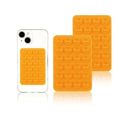 Vilbocr Silikon-Saugnapf-Handyhüllen-Halterung, freihändiges Fidget-Spielzeug, Spiegel, Dusch-Handyhalterung, Tiktok-Videos und Selfies, Orange, 2 Stück Vilbocr Silikon-Saugnapf-Handyhüllen-Halterung, freihändiges Fidget-Spielzeug, Spiegel, Dusch-Handyhalterung, Tiktok-Videos und Selfies, Orange, 2 Stück von Vilbocr