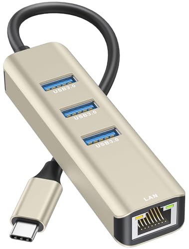 Vilcome USB-C-auf-Ethernet-Adapter, RJ45 auf USB-C-Thunderbolt 3/Typ-C-Gigabit-Ethernet-LAN-Netzwerkadapter, kompatibel mit MacBook Pro, MacBook Air, Dell, XPS und mehr von Vilcome