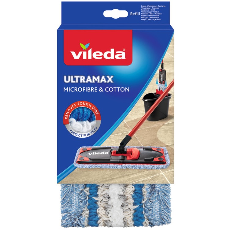 ULTRAMAX Ersatz-Wischbezug Microfibre & Cotton, extra feucht von Vileda