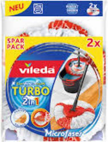 Vileda 166143 Turbo Easy Wring & Clean Wischmop Ersatzkopf 2er Pack Ersatzaufsatz 2St. von Vileda