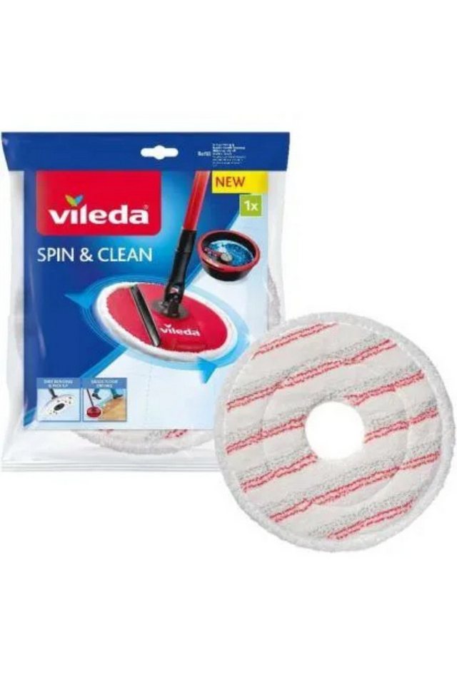 Vileda Abdeckhaube Ersatzbezug Spin & Clean Vileda 161822 27cm, weiß mit roten Streifen von Vileda
