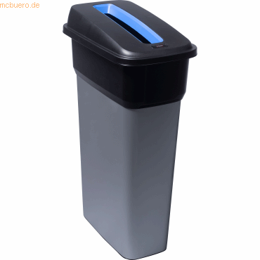 Vileda Abfallbehälter Geo 55l für Papier metallic schwarz/blau von Vileda