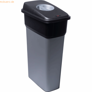 Vileda Abfallbehälter Geo 55l metallic/schwarz von Vileda