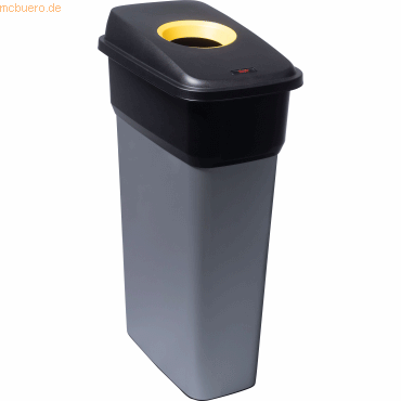 Vileda Abfallbehälter Geo 55l runde Öffnung metallic schwarz/gelb von Vileda