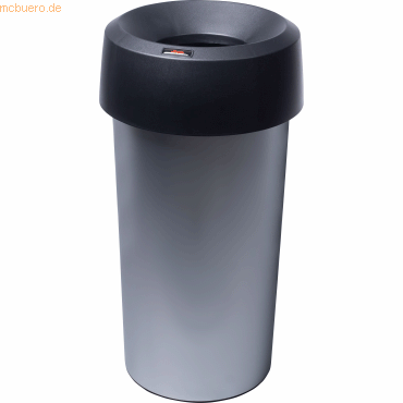 Vileda Abfallbehälter Iris 50l rund mit Trichterdeckel metallic/schwar Vileda Abfallbehälter Iris 50l rund mit Trichterdeckel metallic/schwar von Vileda