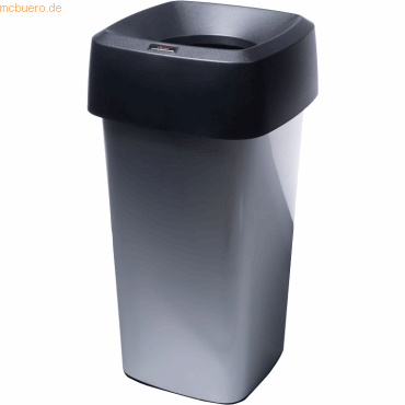 Vileda Abfallbehälter Iris 60l mit Trichterdeckel metallic/schwarz Vileda Abfallbehälter Iris 60l mit Trichterdeckel metallic/schwarz von Vileda