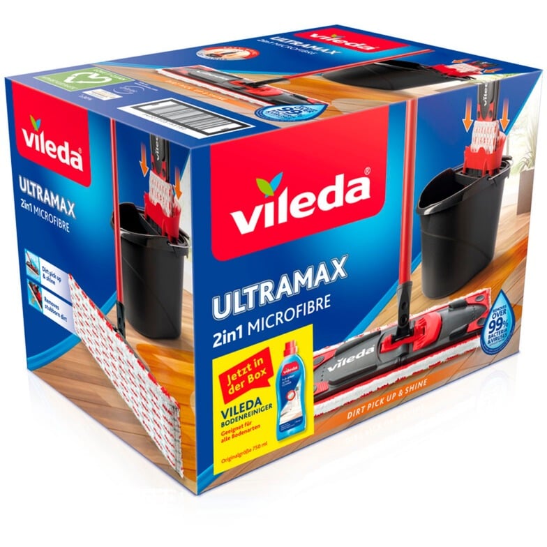 Wischer ULTRAMAX 2in1 Box, inkl. Bodenreiniger, Bodenwischer von Vileda