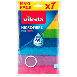 vileda COLORS MAXI PACK Mikrofasertücher Mikrofaser 60 °C waschbar, 7 St. von Vileda