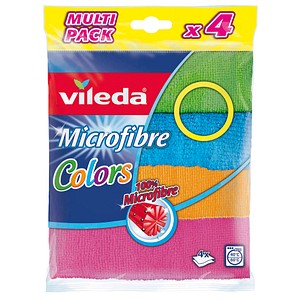 vileda Colors MULTI PACK Mikrofasertücher Mikrofaser 60 °C waschbar, 4 St. von Vileda