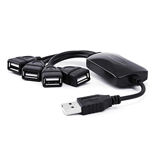 Villageboom Flexibler USB Splitter 4 Port | USB Verteiler 4 Fach | USB Mehrfachstecker | 4 Port USB Hub 1 zu 4 von Villageboom