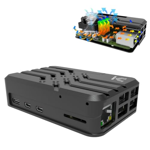 Vilros Duo Deluxe Raspberry Pi 5 Gehäuse - Das Deluxe passive und aktive Kühlgehäuse für Pi 5 von Vilros