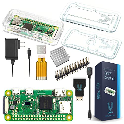 Vilros Raspberry Pi Zero W Basic Starter Kit - Clear Case Edition - inkl. Pi Zero W Netzteil & Premium Clear Case von Vilros