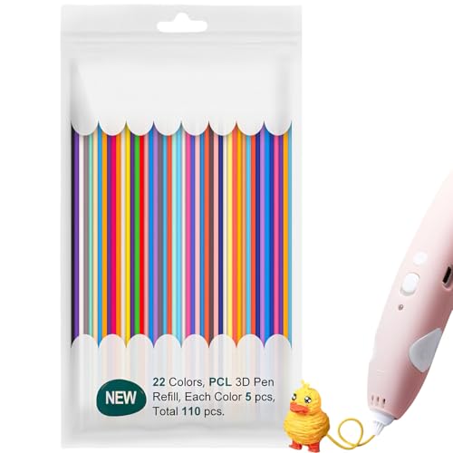 110-Teilig 3D Stift Filament, 3D Stifte Für Kinder Filament Es Sind Insgesamt 22 Farben Verfügbar, 3D Pen Printing Materials Fantasie Anregen, Förderung Der Praktischen Fähigkeiten von Vimmvid