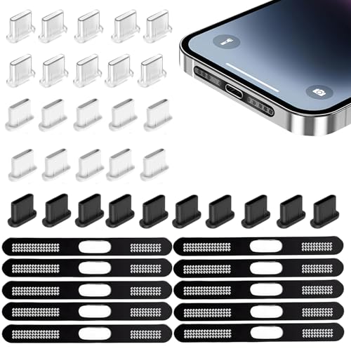 Vimmvid 40 Stück USB C Schutzkappe Set, USB C Staubschutzstecker Verlängerung Der Lebensdauer Der Ausrüstung und Telefon Lautsprecherabdeckung, Anschlussabdeckung Telefon Ladeanschluss Reiniger von Vimmvid
