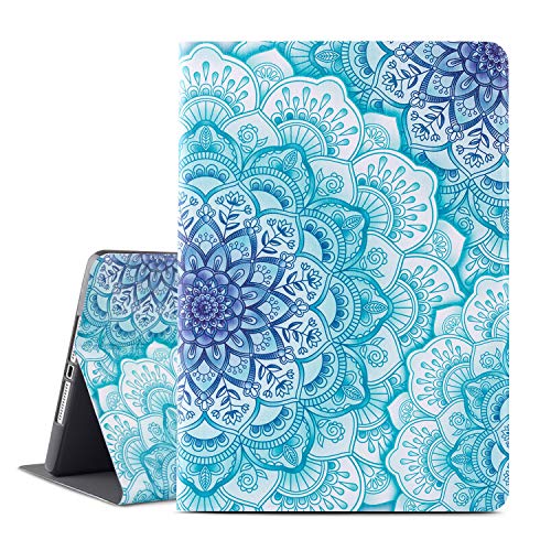 Vimorco Schlanke Schutzhülle für iPad 5. / 6. Generation 9,7 Zoll 2017/2018, iPad Air 1/2, stoßfest, PU-Leder, verstellbarer Ständer, für Apple iPad 5/6 Gen, grünes Mandala von Vimorco