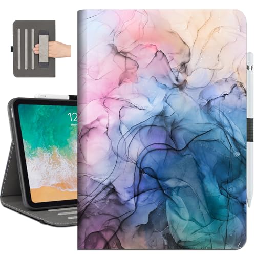 Vimorco Schutzhülle für iPad 10. / (A16) 11. Generation, mit Stifthalter, Handschlaufe, Tasche, verstellbarer Winkel, für iPadCover 11. / 10. Generation, Aquarell-Kunst von Vimorco
