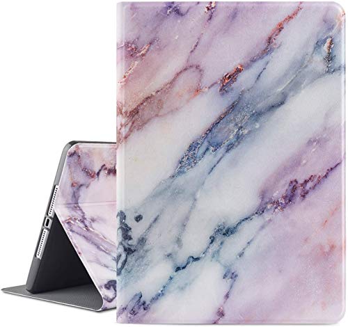 Vimorco Schutzhülle für iPad 10.2 (7. Generation 2019, weiche Gummi-Rückseite, Lederhülle, Verstellbarer Stand, automatische Aufwach- / Schlafmodus) Pink Marble von Vimorco