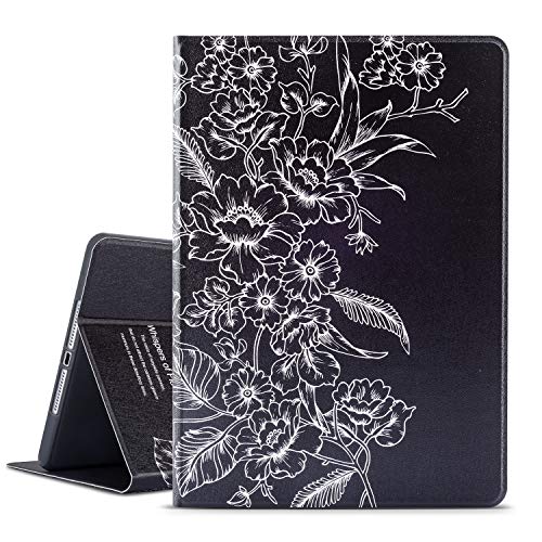 Vimorco Schutzhülle für iPad Air, iPad Air 2, iPad 9,7 Zoll (24,6 cm) 2017 2018, Premium-Leder-Folio-Hülle mit verstellbarem Ständer, automatische Wake/Sleep, Whispers of Flowers von Vimorco