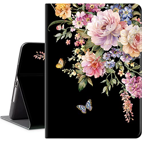 Vimorco iPad Hülle 6./5. Generation 2018/2017, iPad 9.7 Zoll Hülle für iPad 6.,5. Generation, automatischer Wake/Sleep, iPad Air 2/Air Case Folio Standhülle (Blumen-Schmetterling) von Vimorco