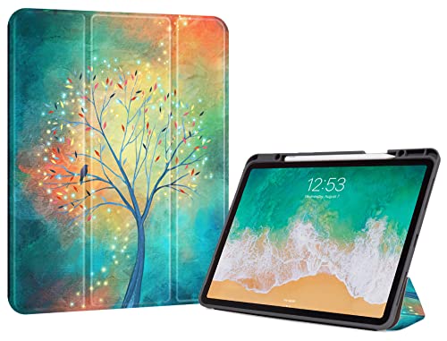 Vimorco iPad Pro 12.9 Hülle 6./5./4. Generation 2022/2021/2020 mit Stifthalter, iPad 12.9 Pro Hülle Trifold Slim Magnetständer, 12,9 Zoll iPad Pro Hülle Auto Wake/Sleep (Art T) Rree Bird) von Vimorco