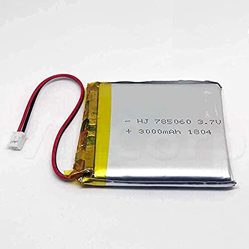 1x Lipo Akku 1s 3,7V 2500mAh 3000mAh JST PH 2.0 Stecker + GH 1.25 Adapter Empfänger Sender PCB 785060 wiederaufladbar Bluetooth Headset Cam Uhr Video Baby Monitore von VinCorp