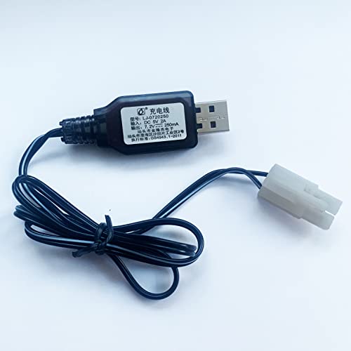 7,2V Akku Ladegerät Lader USB Ladekabel für NI-Cd NI-Mh wiederaufladbare AA Akku-Pack mit KET 2P Tamiya L6.2-2P Stecker 250mA RC Auto Boot von VinCorp