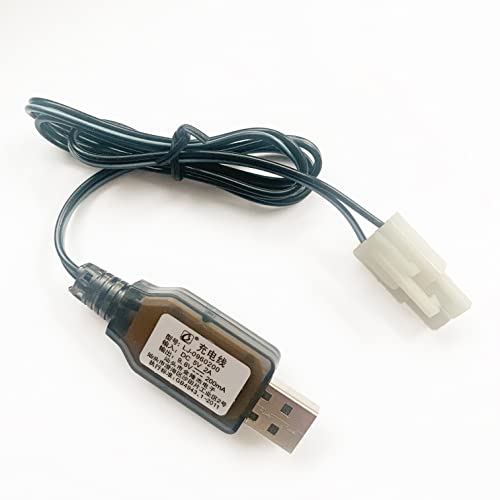 9,6V Akku Ladegerät Lader USB Ladekabel für NI-Cd NI-Mh wiederaufladbare AA Akku-Pack mit KET 2P Tamiya L6.2-2P Stecker 200mA RC Auto Boot von VinCorp