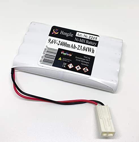 VinCorp 9,6V NiMH Akku 2400mAh AA Mignon L4x2 Ersatz für Mini Tamiya Stecker RC Power Auto Boot Buggy Car Amewi 28905 Crazy Crawler von VinCorp