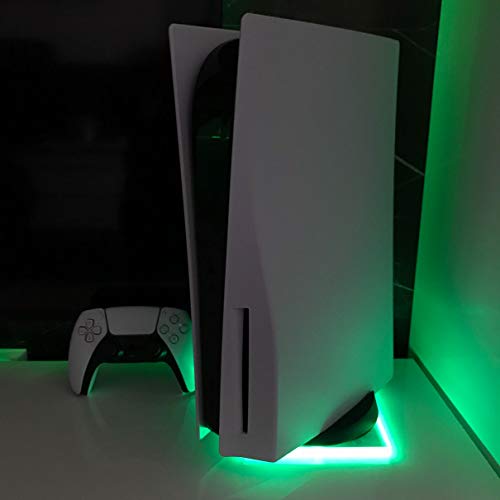 Wifi Multicolor RGB LED USB Design Unterlage Stand + Fernbedienung & App Ständer Standfuß Acryl kompatibel für PlayStation 5 PS5 Disc & Digital Edition von VinCorp