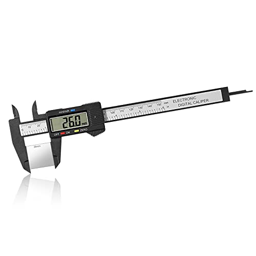 Vinabo Digitaler Messschieber, 150 mm, digitaler Messschieber, elektronisches Messwerkzeug mit großem LCD-Display, für Außen-, Innen-, Tiefen- und Schrittmessungen Vinabo Digitaler Messschieber, 150 mm, digitaler Messschieber, elektronisches Messwerkzeug mit großem LCD-Display, für Außen-, Innen-, Tiefen- und Schrittmessungen von Vinabo