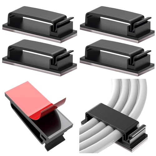 Vinabo 10 Stück selbstklebende Kabel-Clips, Kabelhalter, Kabelmanagement, Kabelclips mit Klebstoff, Organizer für Kabel für TV, PC, Schreibtisch, Zuhause, Büro, Schwarz Vinabo 10 Stück selbstklebende Kabel-Clips, Kabelhalter, Kabelmanagement, Kabelclips mit Klebstoff, Organizer für Kabel für TV, PC, Schreibtisch, Zuhause, Büro, Schwarz von Vinabo