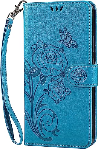 Vinanker Handyhülle für Galaxy S23 Hülle, Leder Klapphülle mit RFID Schutz Schutzhülle für Samsung Galaxy S23 5G (Türkis Blau) von Vinanker