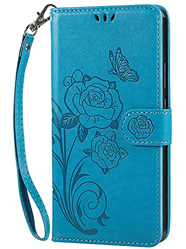 Vinanker Handyhülle für Xiaomi Redmi Note 11 Pro Hülle, Leder Klapphülle mit RFID-Schutz Schutzhülle für Xiaomi Redmi Note 11 Pro/Note 11 Pro+ (Türkis Blau) von Vinanker